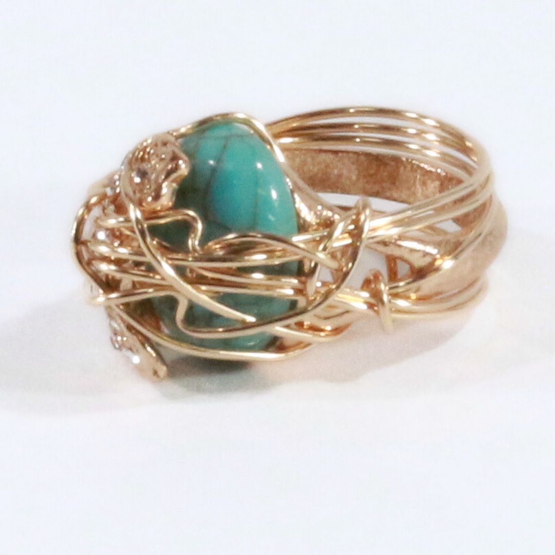 Turquoise 1980's Blingy  - Vintage Cocktail Ring
