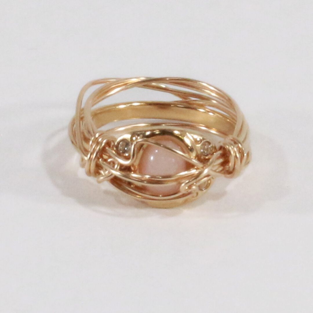 Milky Pink - Vintage Cocktail Ring