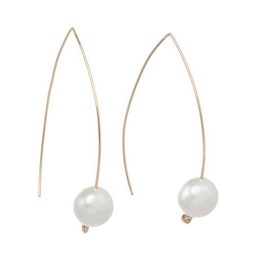Pearl Wishbone Earrings
