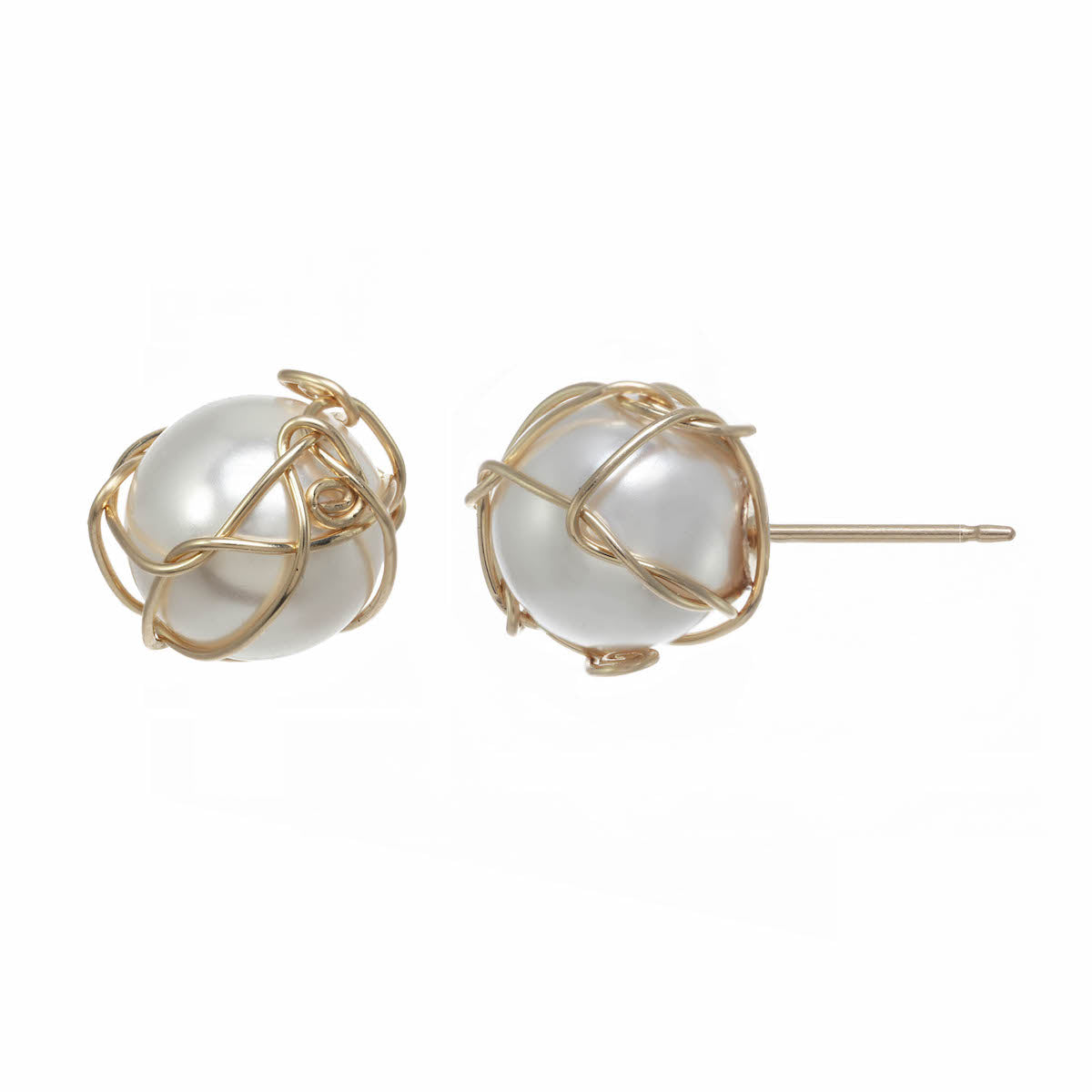 Wrapped Pearl Stud earrings