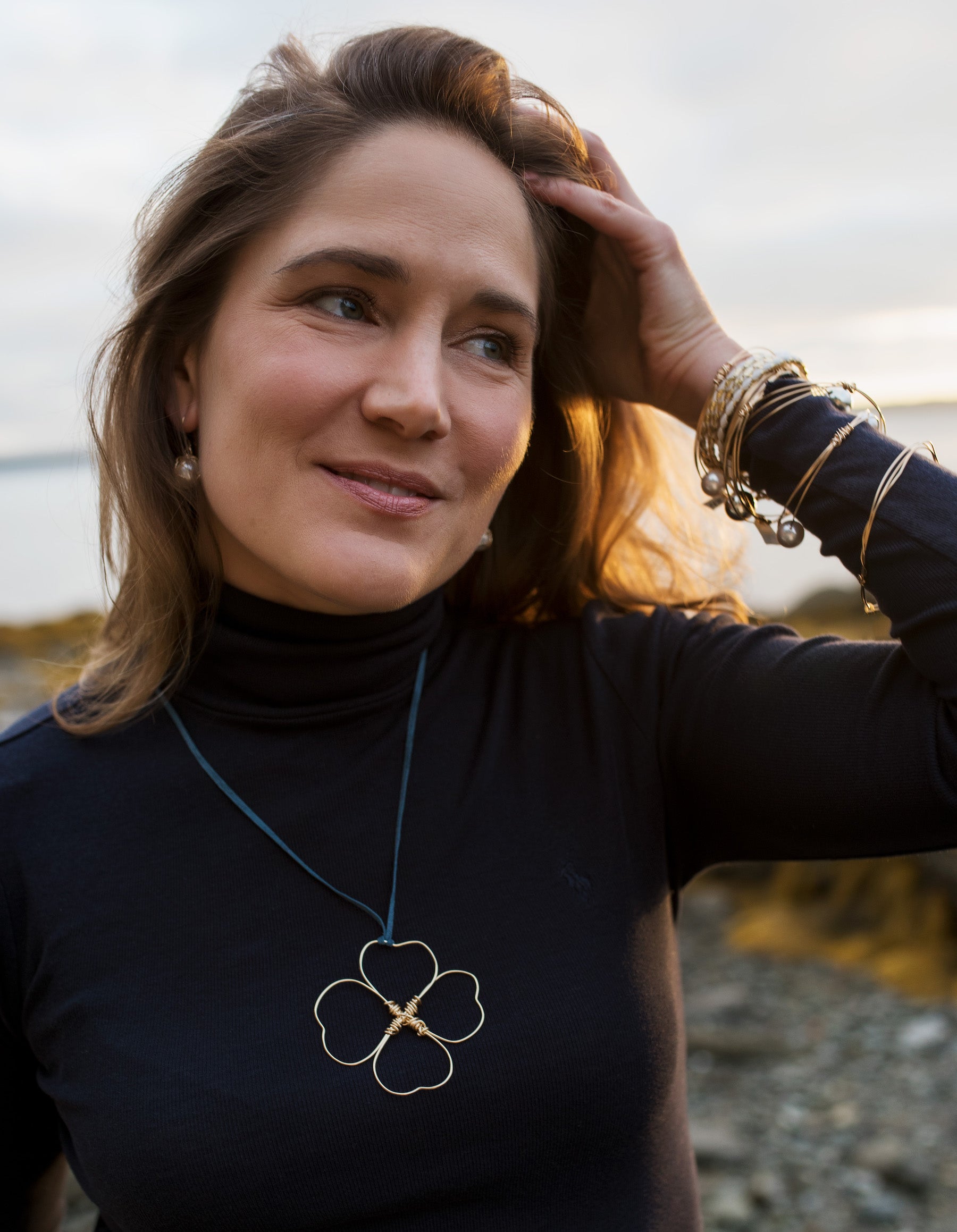 Long Clover Necklace Anne Woodman Jewelry Design long-clover-necklace-anne-woodman-jewelry-design