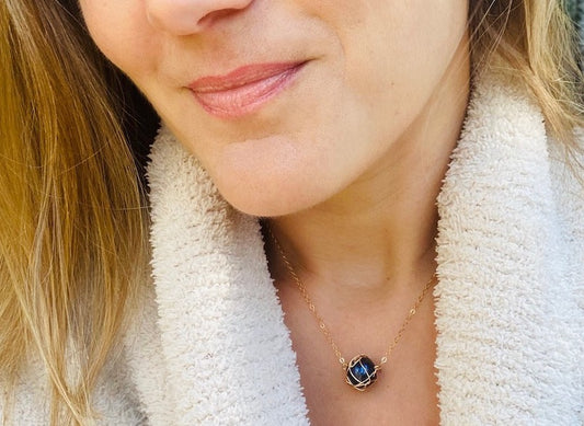 Dark Wrapped Pearl Necklace