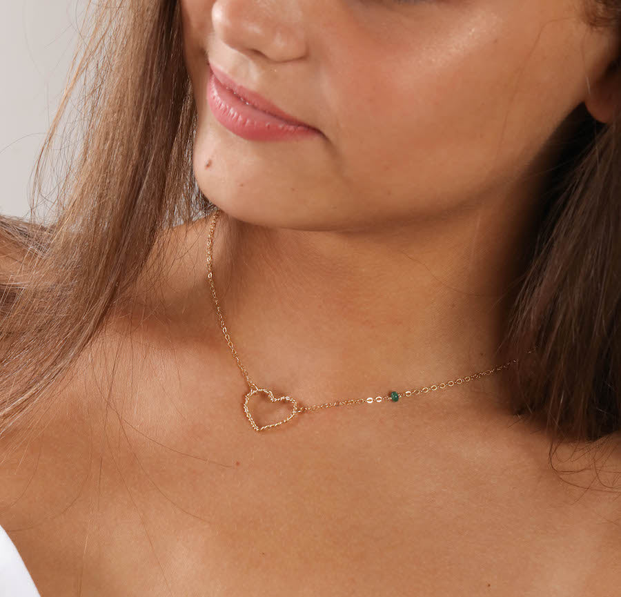 Birthstone Heart or Star Necklace